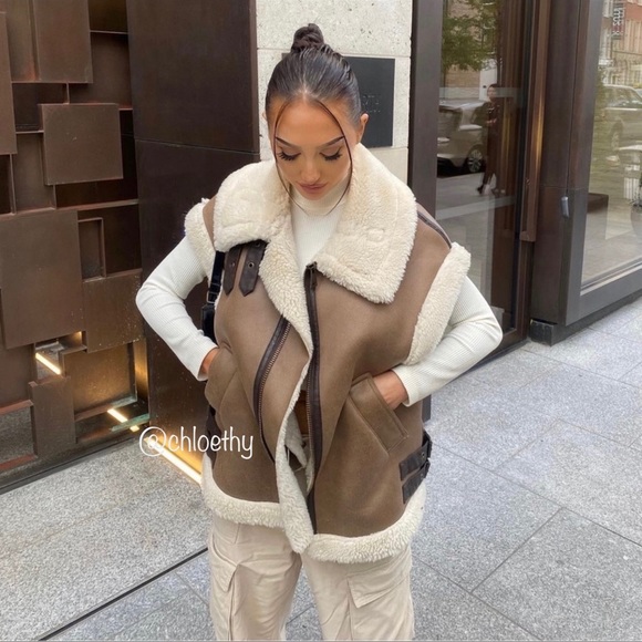 Zara COMBINATION FLEECE VEST - Picture 6 of 16